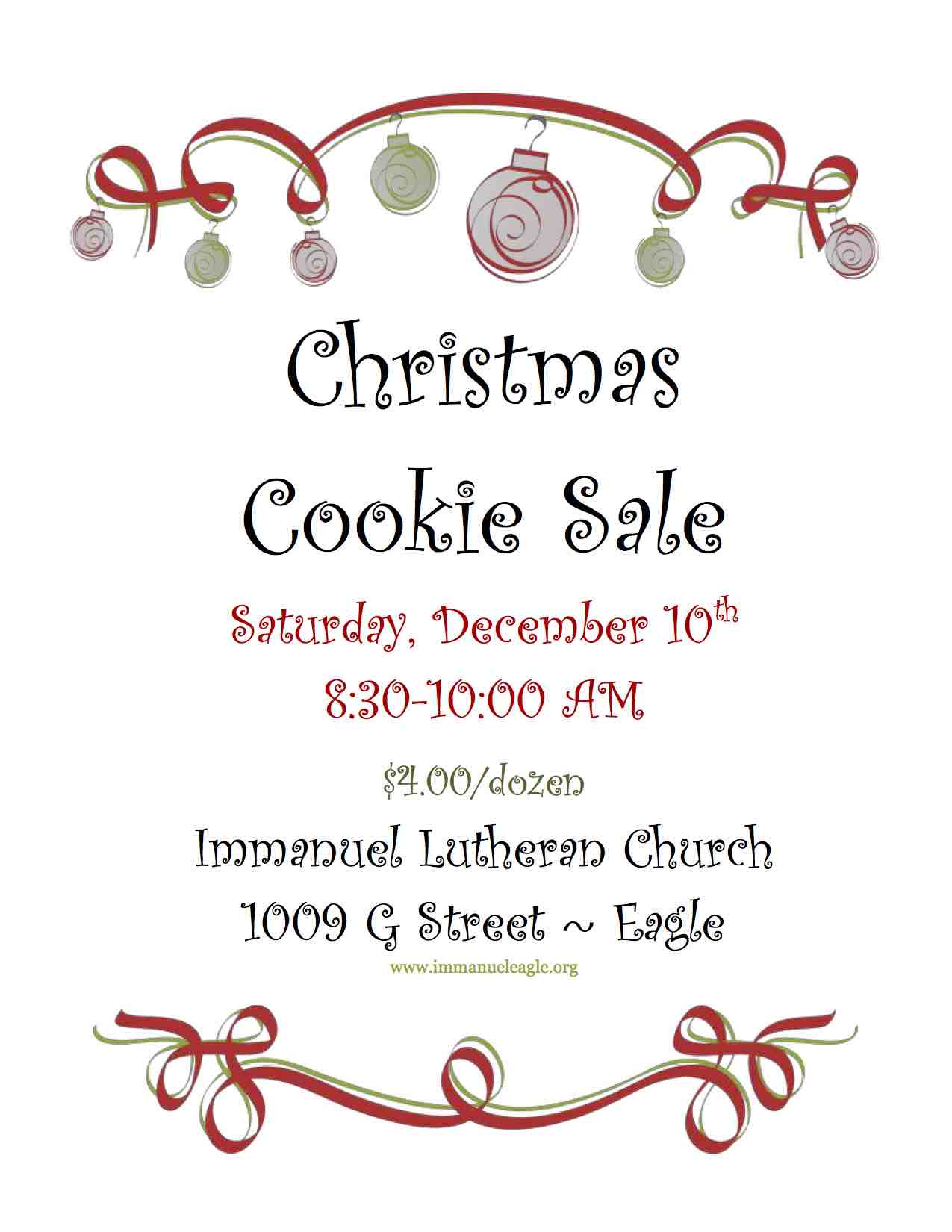 Christmas Cookie Sale Flier 2016