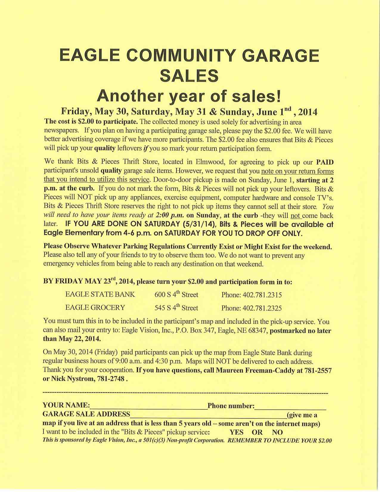 Eagle Garage Sales 2014